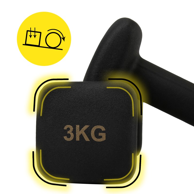 Гантелі вінілові Cornix Square 2 x 3 кг XR-0408 Black