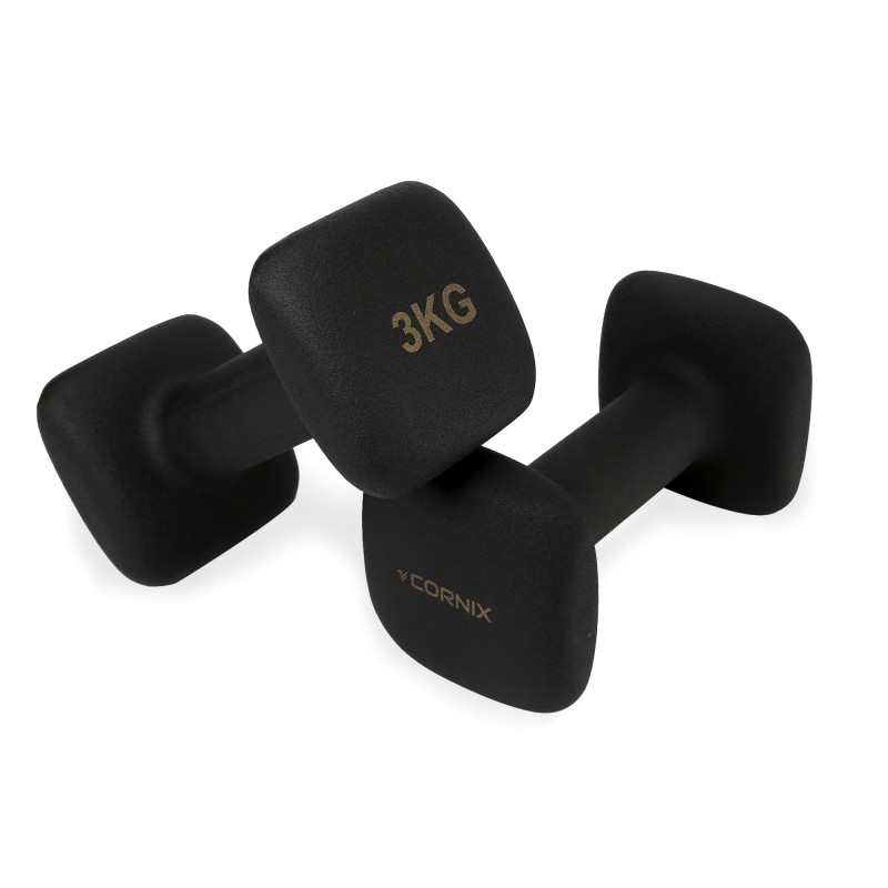 Гантелі вінілові Cornix Square 2 x 3 кг XR-0408 Black
