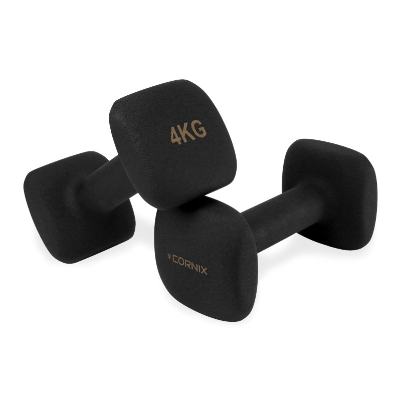 Гантелі вінілові Cornix Square 2 x 4 кг XR-0409 Black