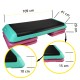 Степ-платформа 3-ступінчаста Cornix Pro 109 х 41 х 10-20 см XR-0402 Violet/Turquoise/Black