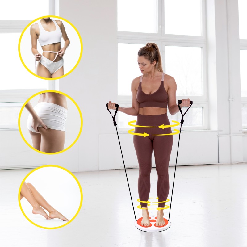 Диск здоров'я для талії Cornix Twisting Waist Disc з еспандерами XR-0452 White/Orange