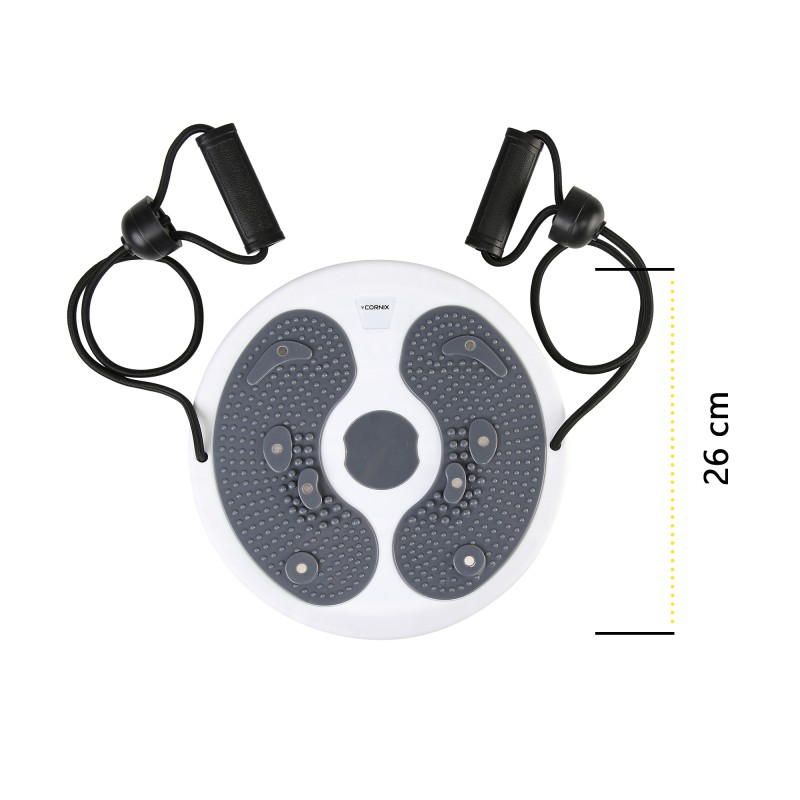 Диск здоров'я для талії Cornix Twisting Waist Disc з еспандерами XR-0450 White/Grey