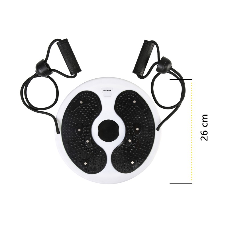 Диск здоров'я для талії Cornix Twisting Waist Disc з еспандерами XR-0451 White/Black