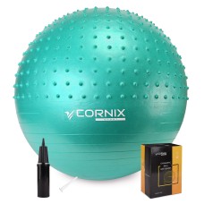 М'яч для фітнесу (фітбол) Cornix 55 см напівмасажний Anti-Burst XR-0464 Mint