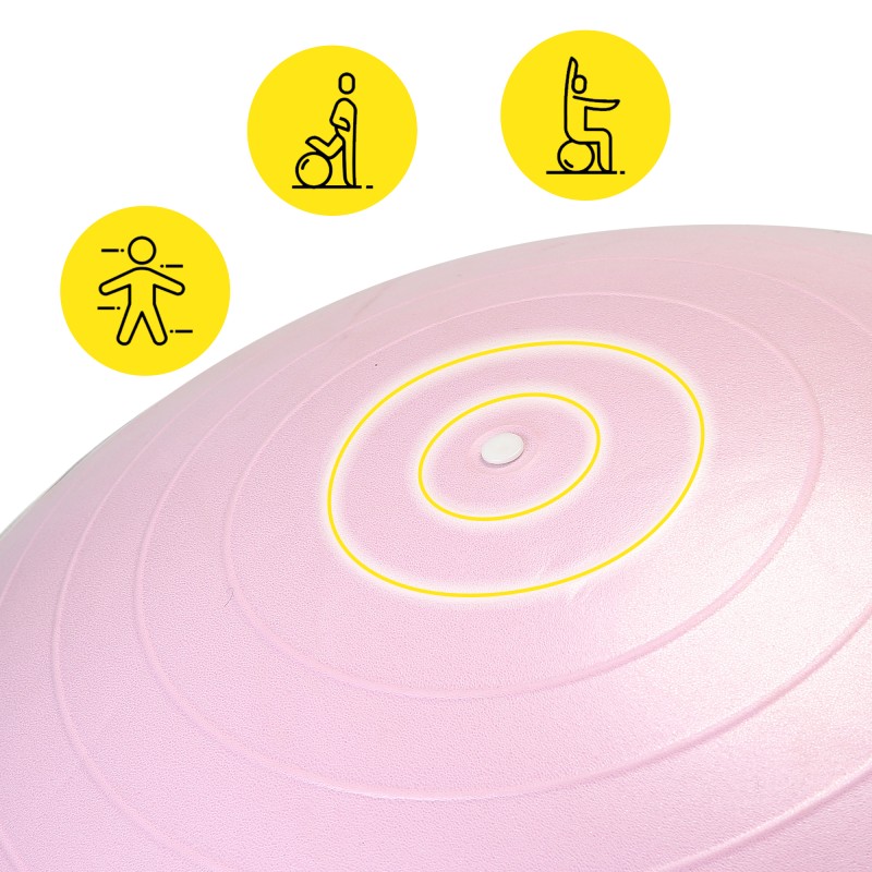М'яч для фітнесу (фітбол) Cornix 55 см напівмасажний Anti-Burst XR-0465 Light Pink