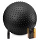 М'яч для фітнесу (фітбол) Cornix 55 см масажний Anti-Burst XR-0466 Black