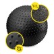 М'яч для фітнесу (фітбол) Cornix 55 см масажний Anti-Burst XR-0466 Black