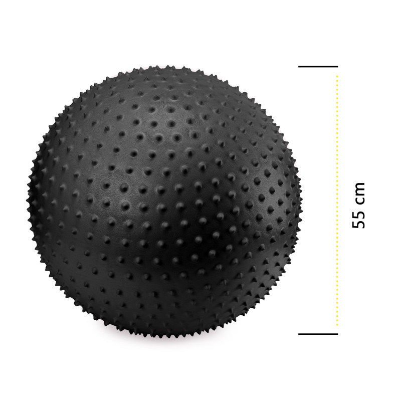 М'яч для фітнесу (фітбол) Cornix 55 см масажний Anti-Burst XR-0466 Black