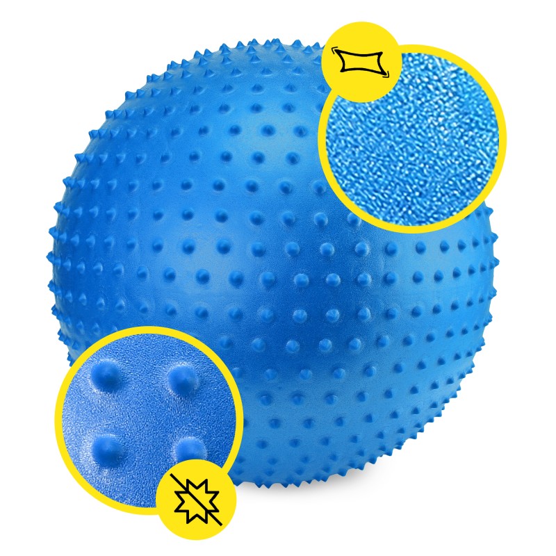 М'яч для фітнесу (фітбол) Cornix 65 см масажний Anti-Burst XR-0483 Blue