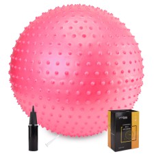 М'яч для фітнесу (фітбол) Cornix 55 см масажний Anti-Burst XR-0469 Pink