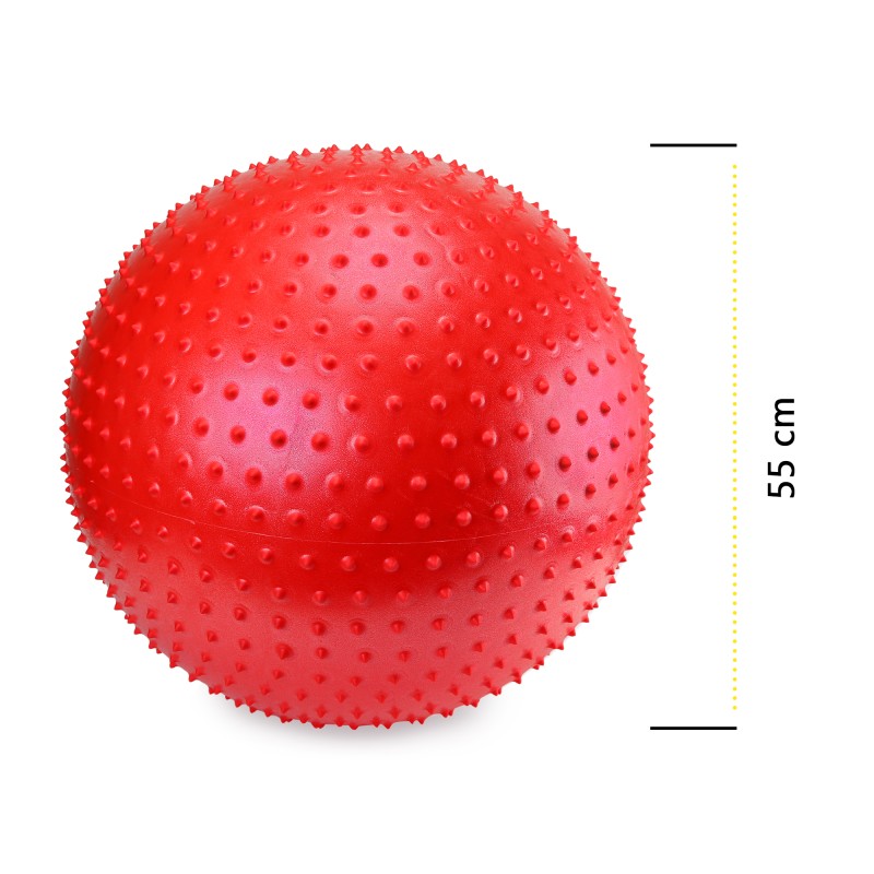 М'яч для фітнесу (фітбол) Cornix 55 см масажний Anti-Burst XR-0470 Red
