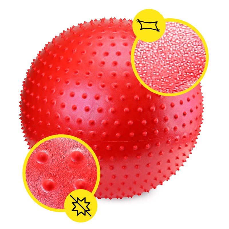 М'яч для фітнесу (фітбол) Cornix 65 см масажний Anti-Burst XR-0486 Red