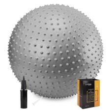 М'яч для фітнесу (фітбол) Cornix 55 см масажний Anti-Burst XR-0471 Silver