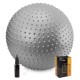М'яч для фітнесу (фітбол) Cornix 65 см масажний Anti-Burst XR-0487 Silver