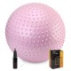 М'яч для фітнесу (фітбол) Cornix 65 см масажний Anti-Burst XR-0489 Light Pink