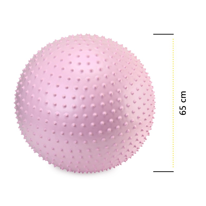 М'яч для фітнесу (фітбол) Cornix 65 см масажний Anti-Burst XR-0489 Light Pink