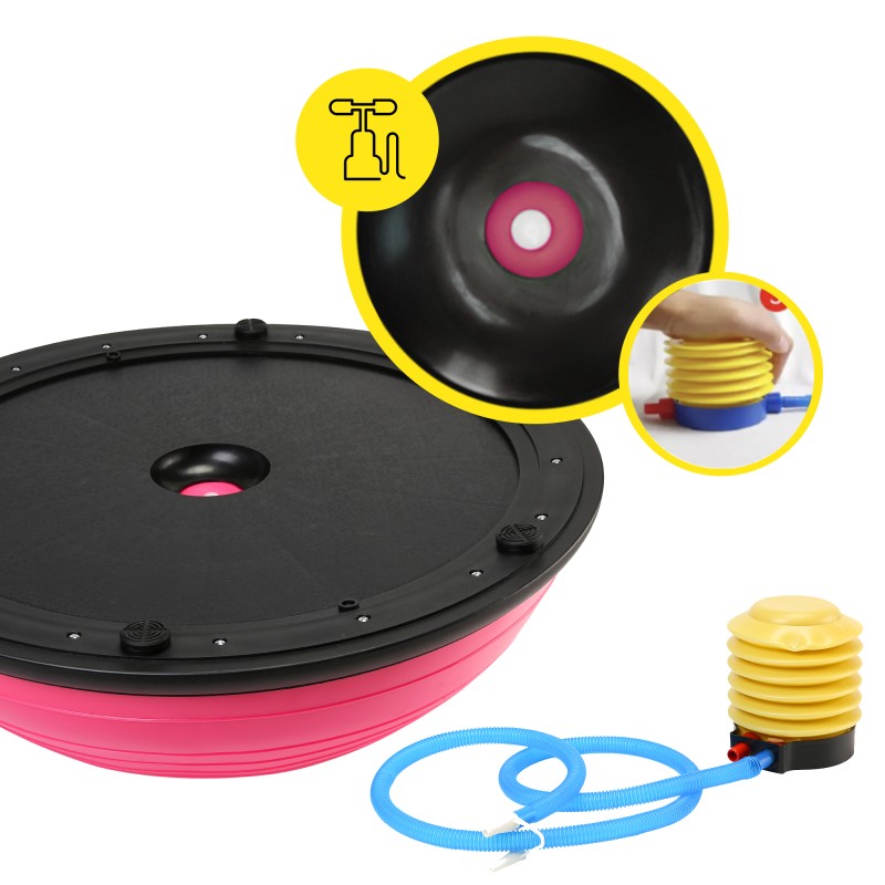 Балансувальна платформа (півсфера) Cornix Bosu Ball 58 см з еспандерами XR-0456 Pink
