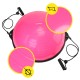 Балансувальна платформа (півсфера) Cornix Bosu Ball 58 см з еспандерами XR-0456 Pink