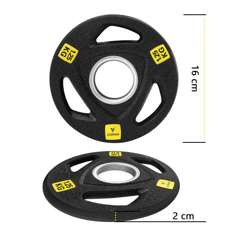 Диск олімпійський Cornix 1 x 1.25 кг 51 мм металевий, прогумований XR-0423 Black