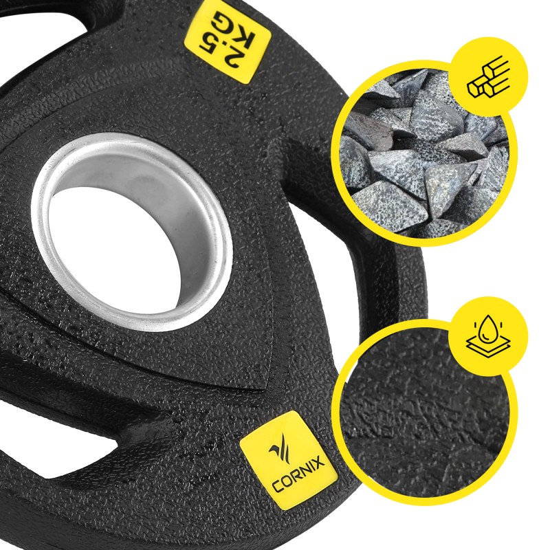 Диск олімпійський Cornix 1 x 2.5 кг 51 мм металевий, прогумований XR-0424 Black