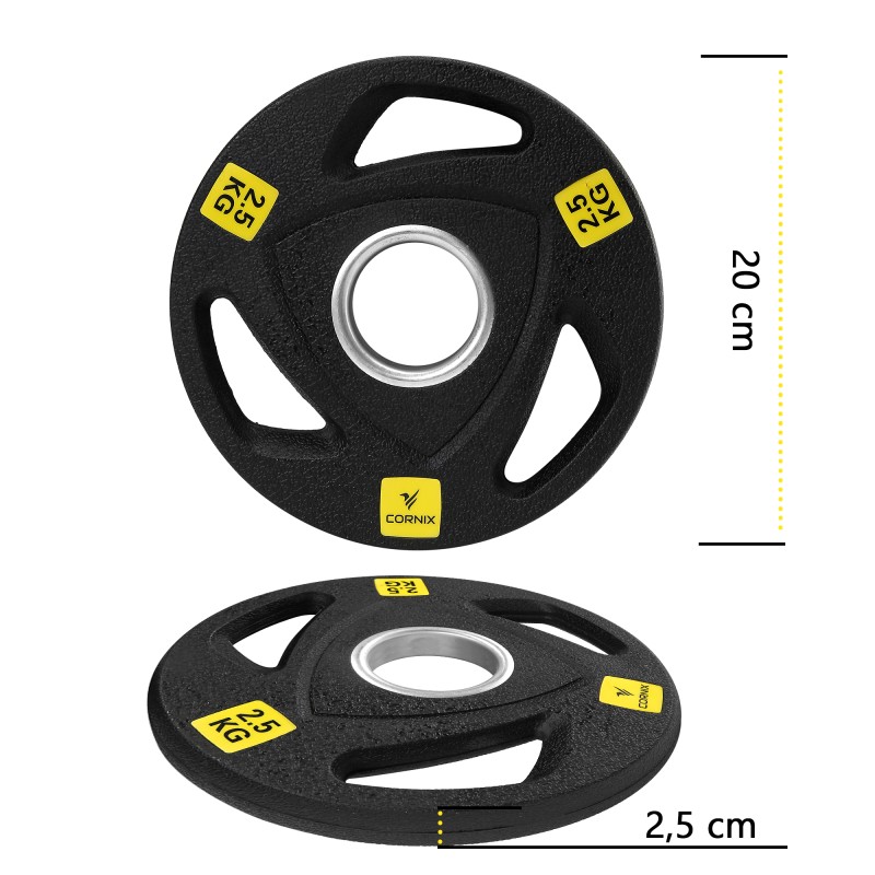Диск олімпійський Cornix 1 x 2.5 кг 51 мм металевий, прогумований XR-0424 Black