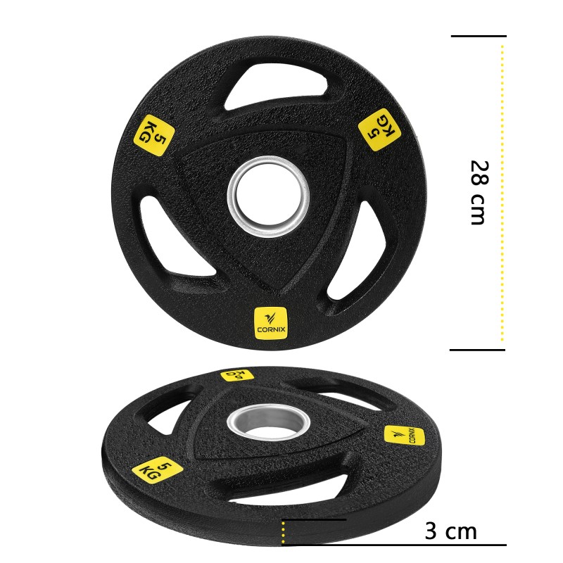 Диск олімпійський Cornix 1 x 5 кг 51 мм металевий, прогумований XR-0425 Black