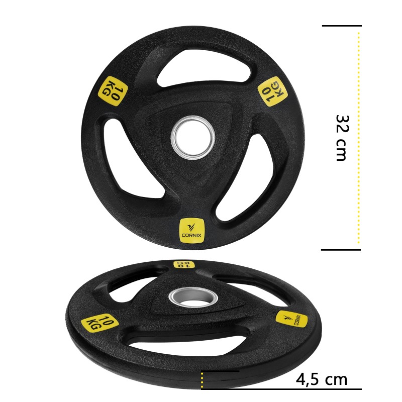 Диск олімпійський Cornix 1 x 10 кг 51 мм металевий, прогумований XR-0426 Black