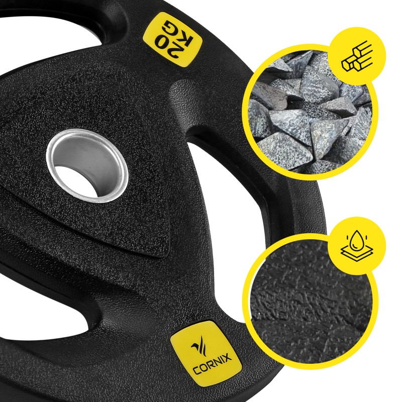 Диск олімпійський Cornix 1 x 20 кг 51 мм металевий, прогумований XR-0428 Black