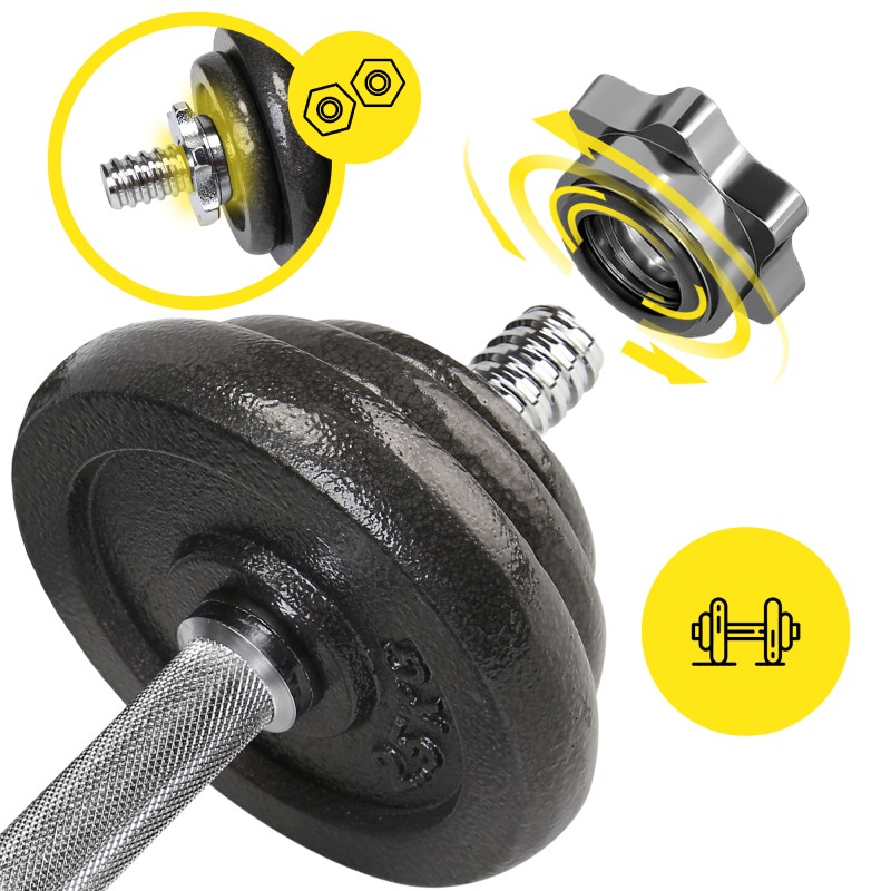 Гантелі металеві Cornix 2 x 10 кг набірні, в кейсі XR-0441 Black