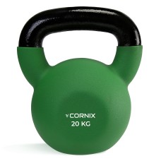 Гиря металева Cornix 20 кг з вініловим покриттям XR-0439 Green/Black