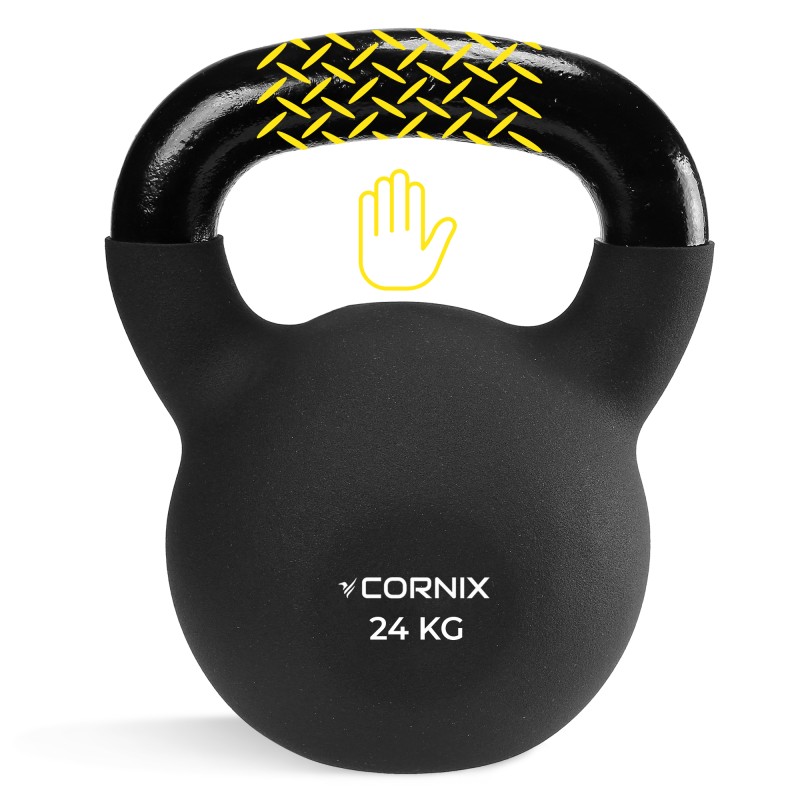 Гиря металева Cornix 24 кг з вініловим покриттям XR-0440 Black