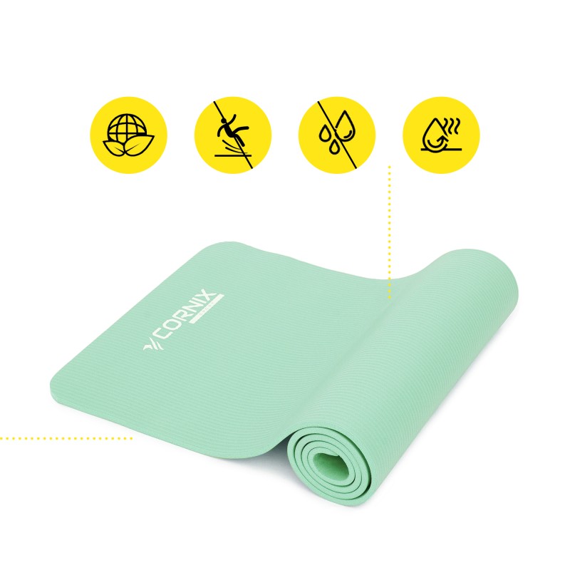 Килимок спортивний Cornix NBR 183 x 61 x 1 cм для йоги та фітнесу XR-0491 Light Green