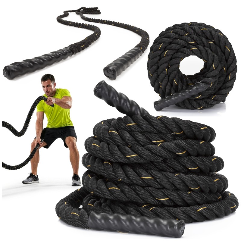 Канат тренувальний Actiget Battle Rope 9 м для кросфіту ACT0015 Black
