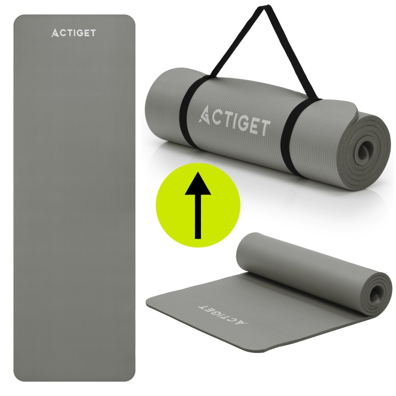 Килимок спортивний Actiget NBR 183 x 61 x 1 cм для йоги та фітнесу ACT0019 Grey