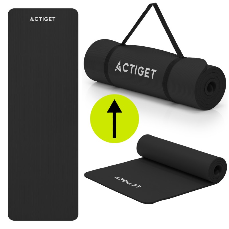 Килимок спортивний Actiget NBR 183 x 61 x 1 cм для йоги та фітнесу ACT0020 Black