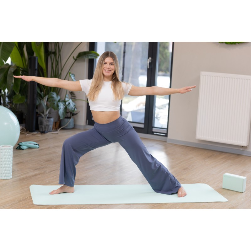 Килимок спортивний Actiget TPE 183 x 61 x 0.6 см для йоги та фітнесу ACT0024 Mint/Grey