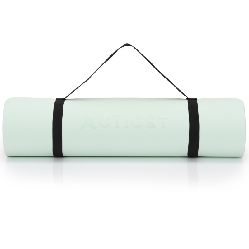 Килимок спортивний Actiget TPE 183 x 61 x 0.6 см для йоги та фітнесу ACT0024 Mint/Grey