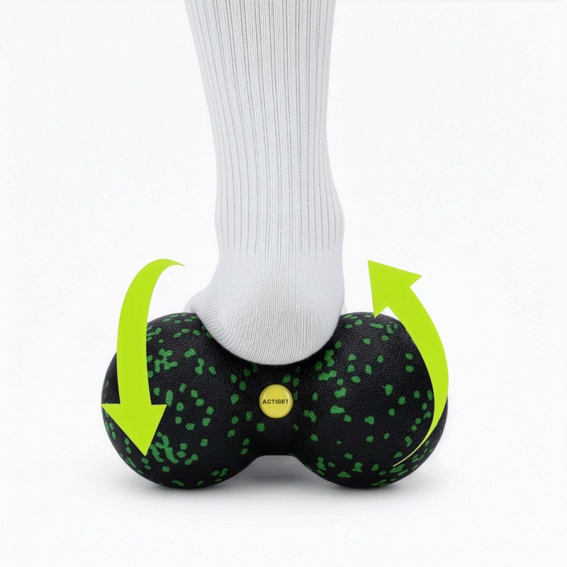 Масажний м'яч подвійний Actiget EPP 8 x 16 см ACT0098 Black/Green