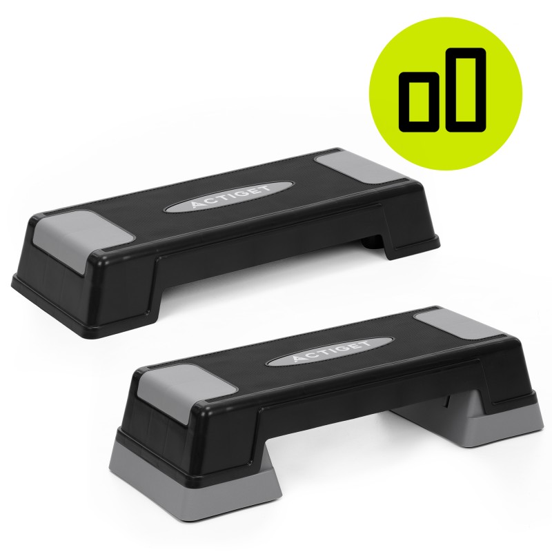 Степ-платформа 2-ступінчаста Actiget 73 х 28.5 х 12-17.5 см ACT0120 Black/Grey