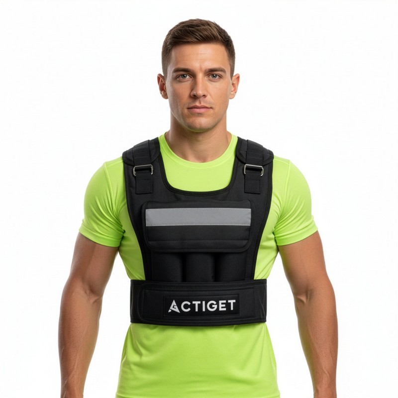 Жилет-обважнювач для тренувань Actiget 20 кг зі змінною вагою ACT0124 Black