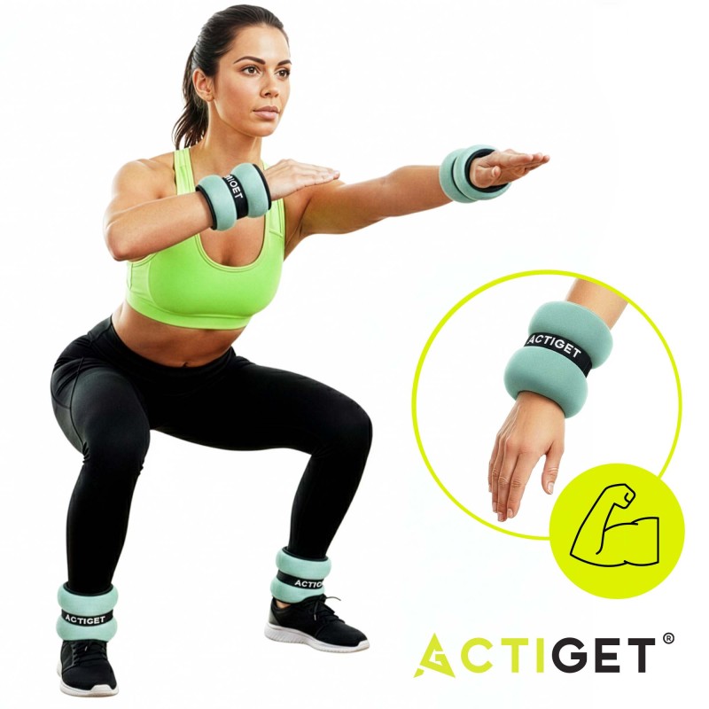 Обважнювачі-манжети для ніг та рук Actiget 2 x 1.5 кг ACT0129 Turquoise/Black