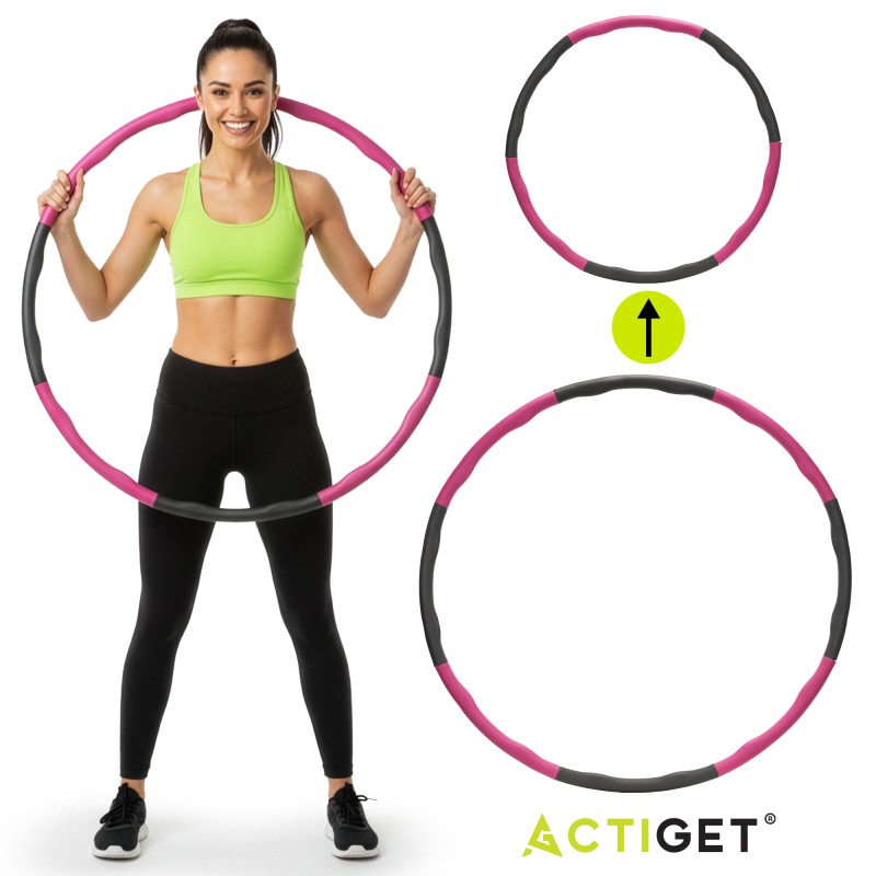 Обруч для талії Actiget (хулахуп) м'який, складний 88 см 1 кг ACT0132 Grey/Pink