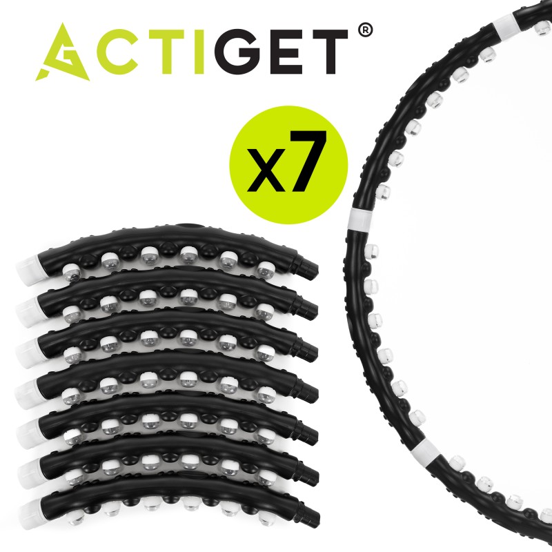 Обруч для талії Actiget (хулахуп) масажний, складний 92 см 1 кг ACT0134 Black
