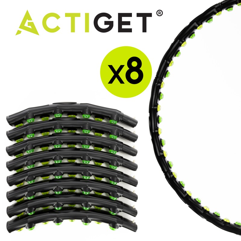 Обруч для талії Actiget (хулахуп) масажний, складний 88 см 1.2 кг ACT0135 Black
