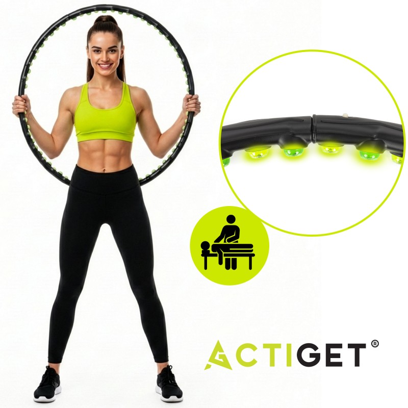 Обруч для талії Actiget (хулахуп) масажний, складний 88 см 1.2 кг ACT0135 Black