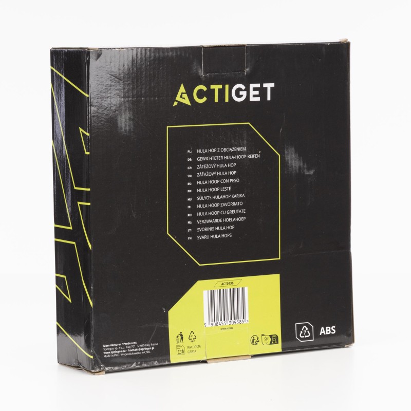 Обруч для талії Actiget (хулахуп) масажний, з обтяженням ACT0136 Black