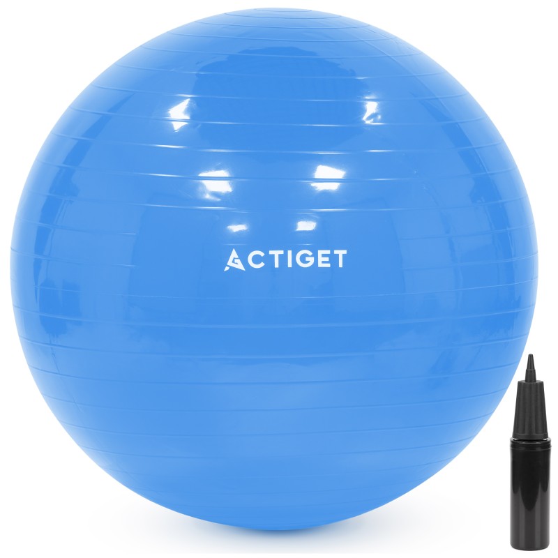 М'яч для фітнесу (фітбол) Actiget 55 см з насосом ACT0142 Blue