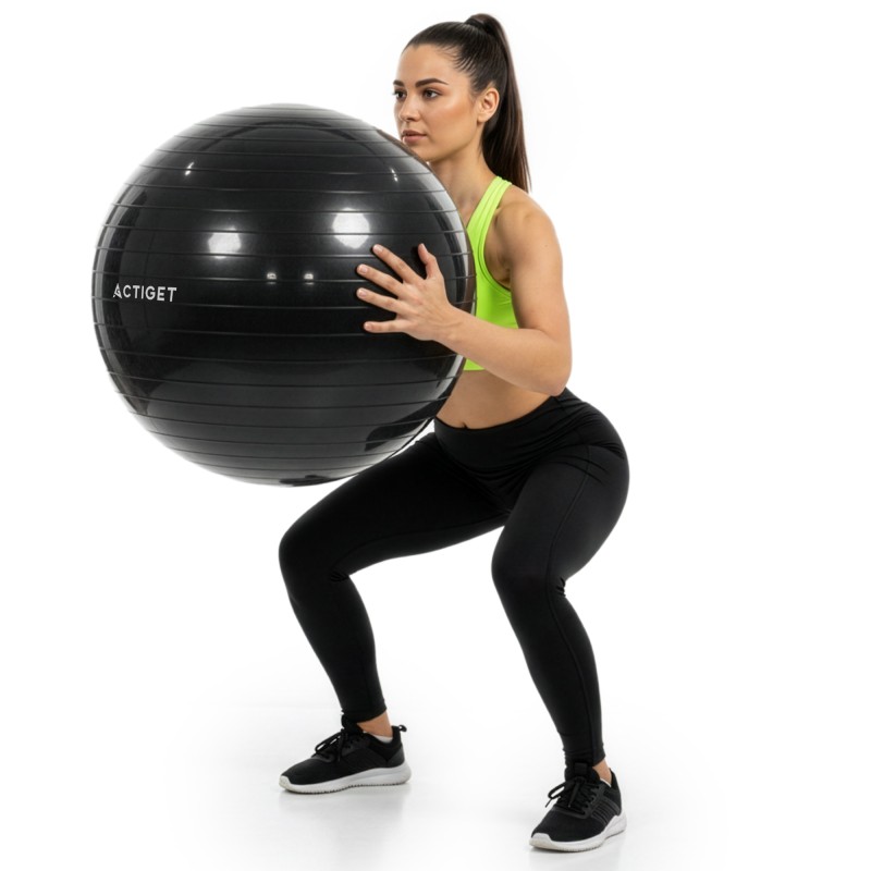 М'яч для фітнесу (фітбол) Actiget 75 см з насосом ACT0146 Black