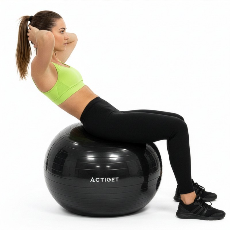 М'яч для фітнесу (фітбол) Actiget 85 см з насосом ACT0148 Black