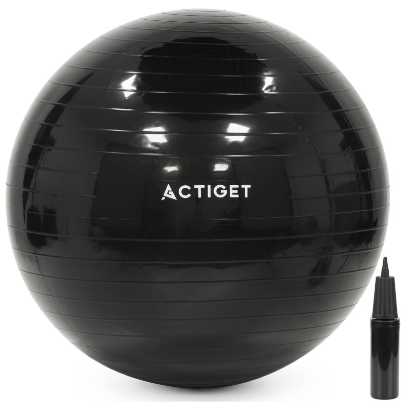 М'яч для фітнесу (фітбол) Actiget 85 см з насосом ACT0148 Black